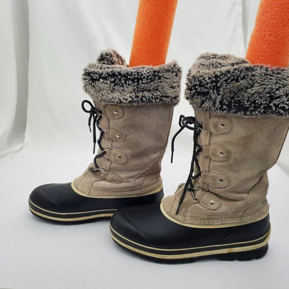 Khombu Winter Snow Boots with Faux fur - Size 8
